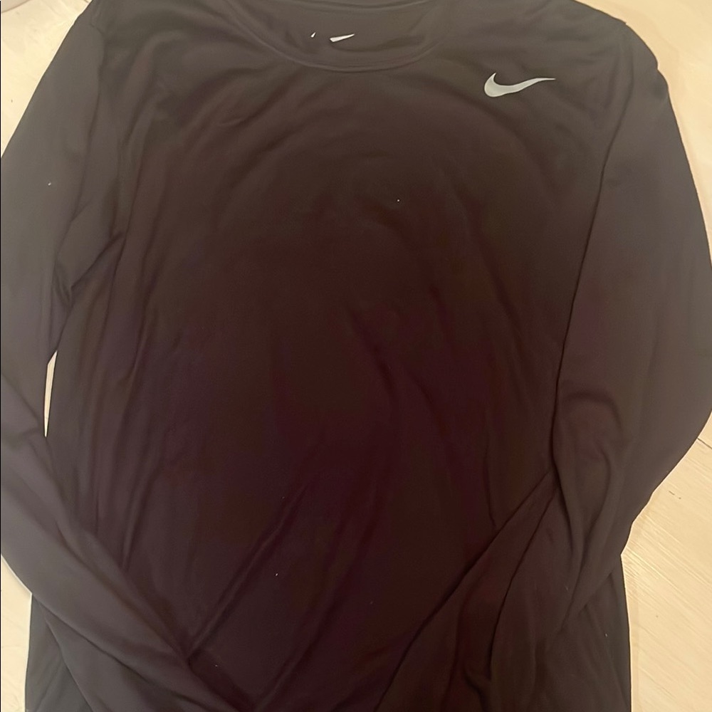 Nike Black Long Sleeve Top with White Swoosh